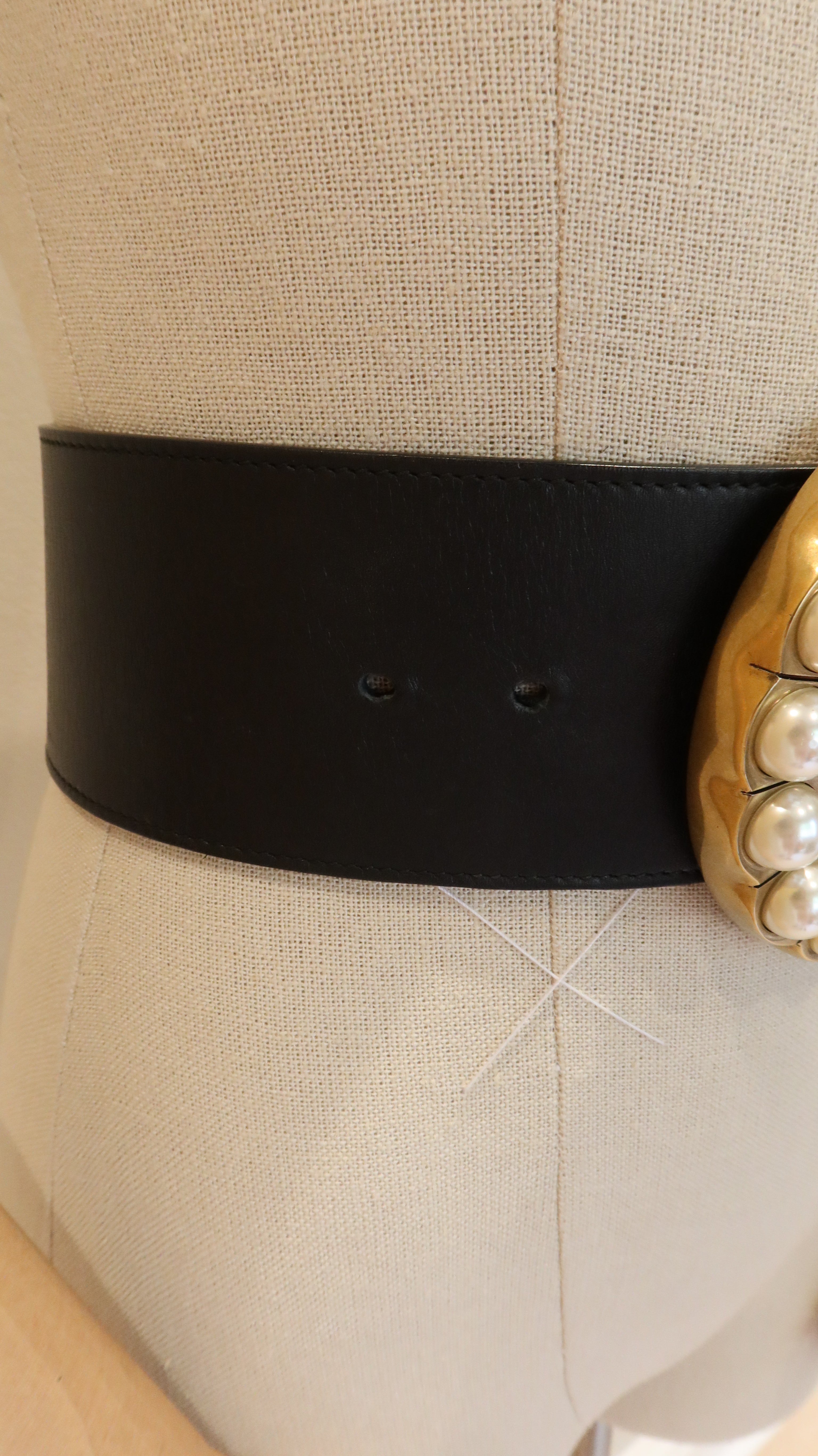 Gucci GG Pearl Studded Belt (80/32)