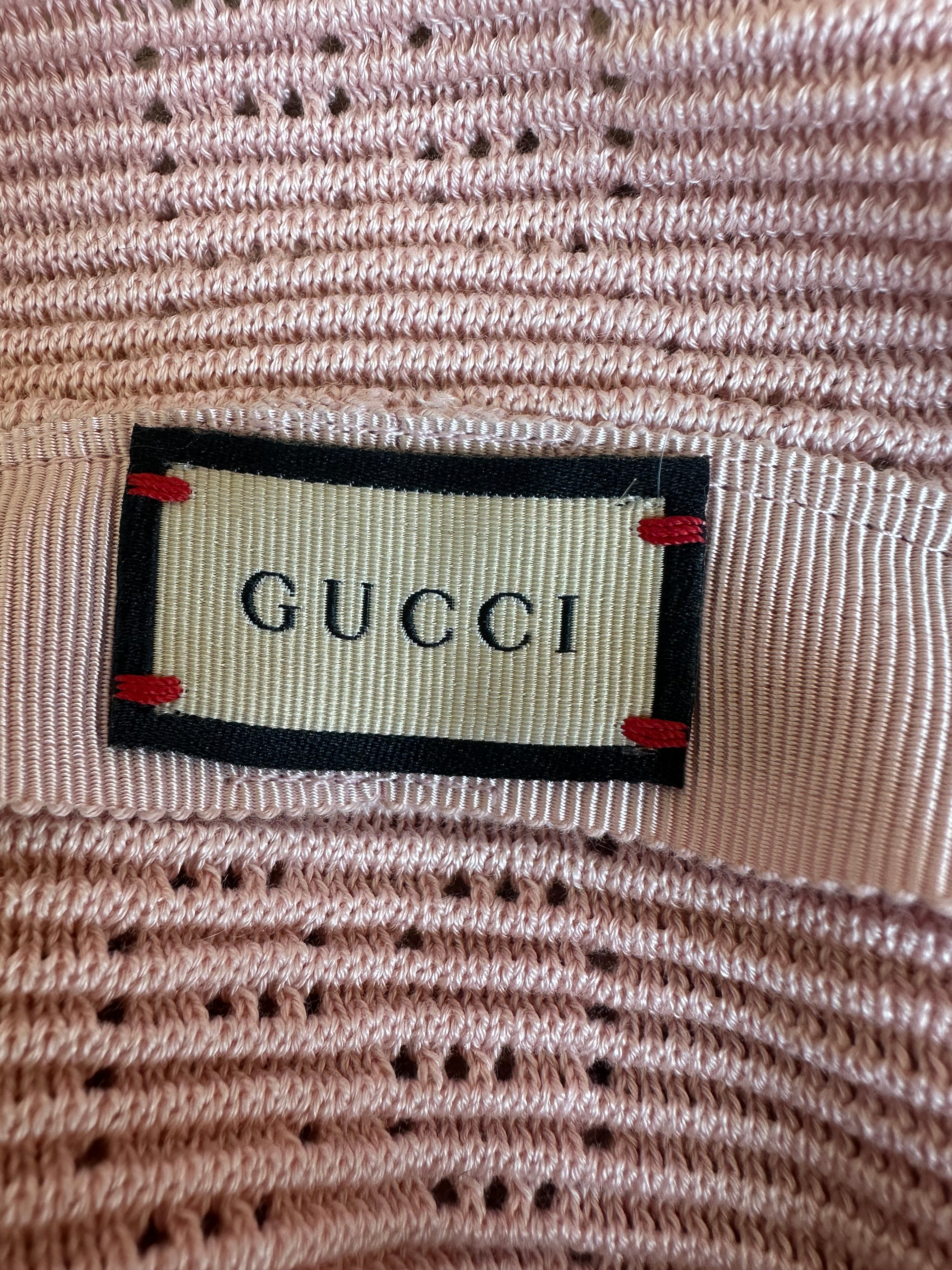 Gucci GG Malibu Crochet Bucket Hat (XS/55cm)