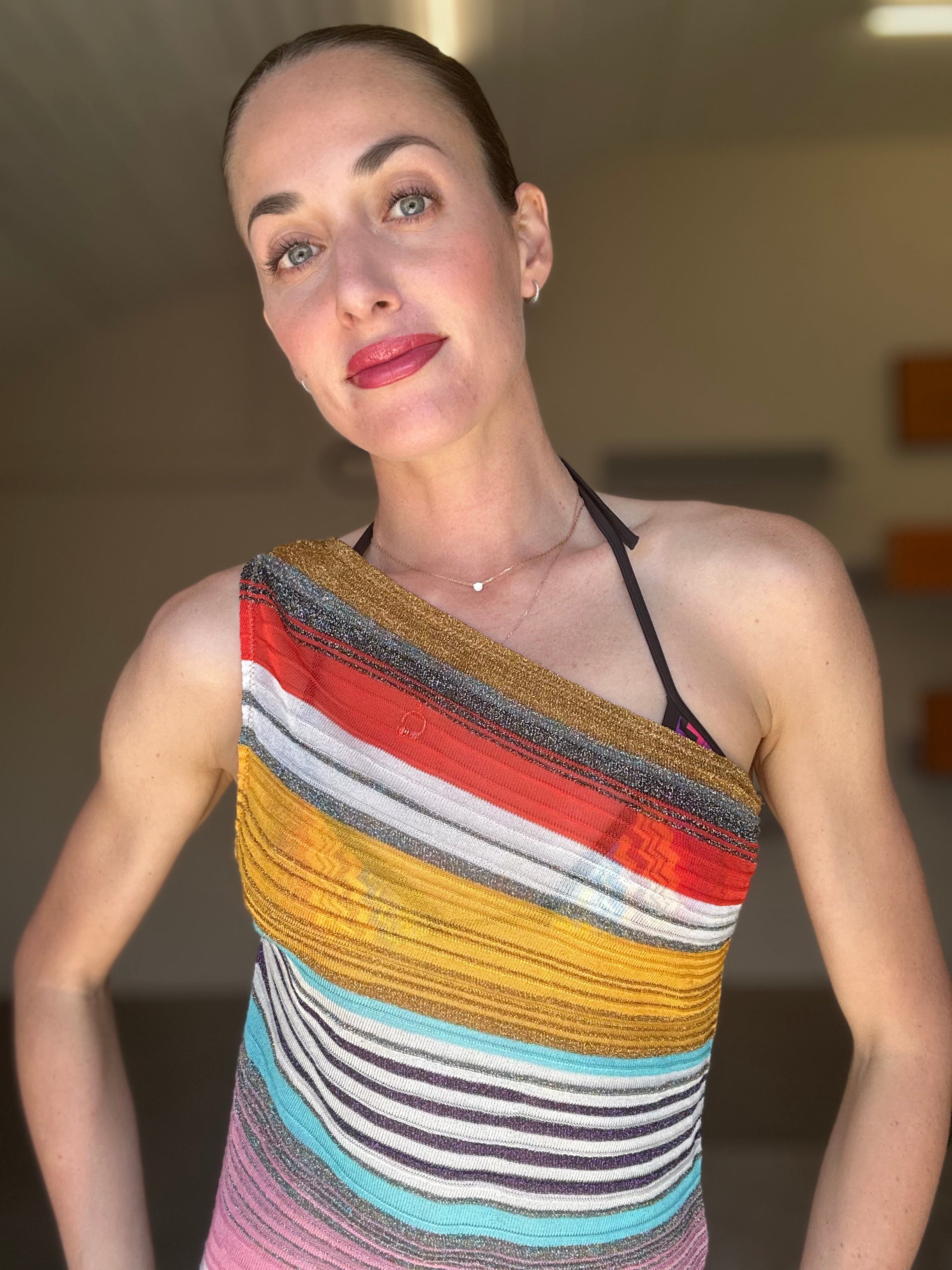 MISSONI One Shoulder Swim Cover Up (S)