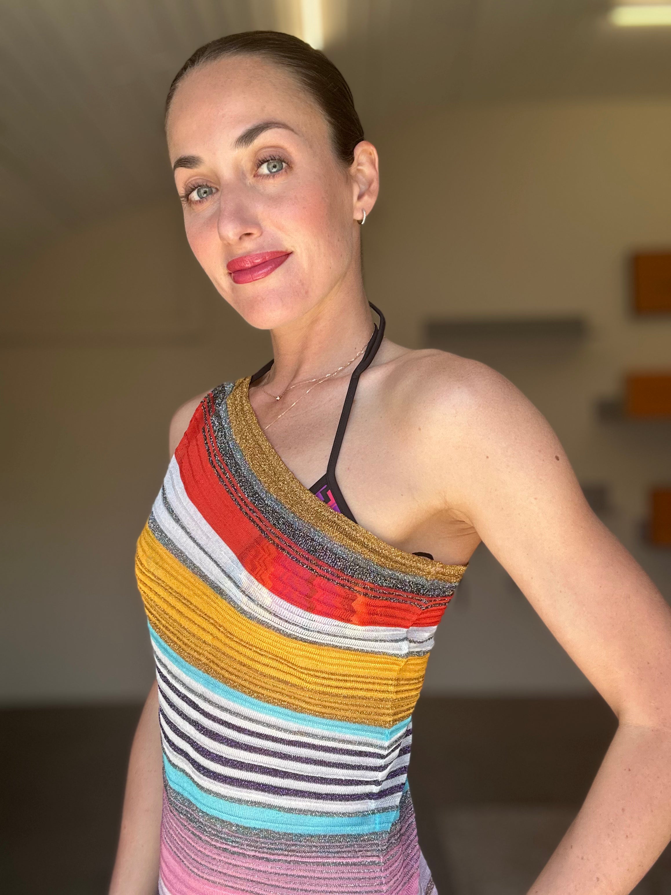 MISSONI One Shoulder Swim Cover Up (S)