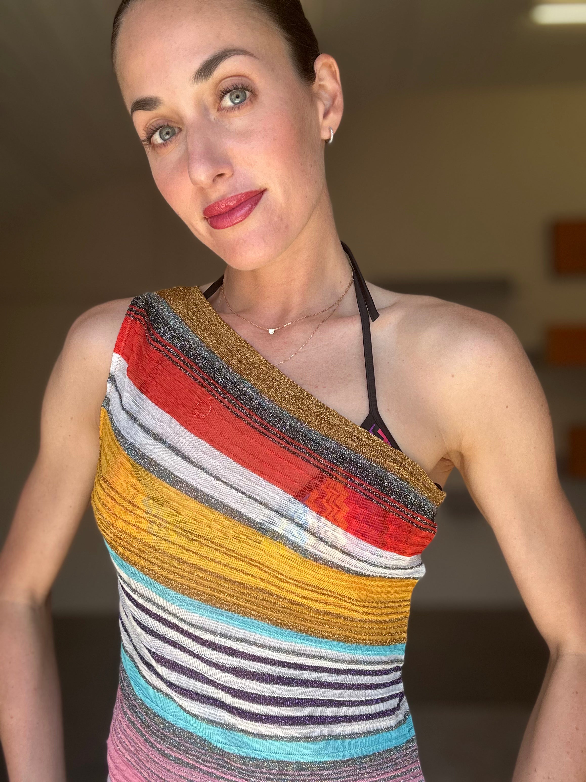 MISSONI One Shoulder Swim Cover Up (S)