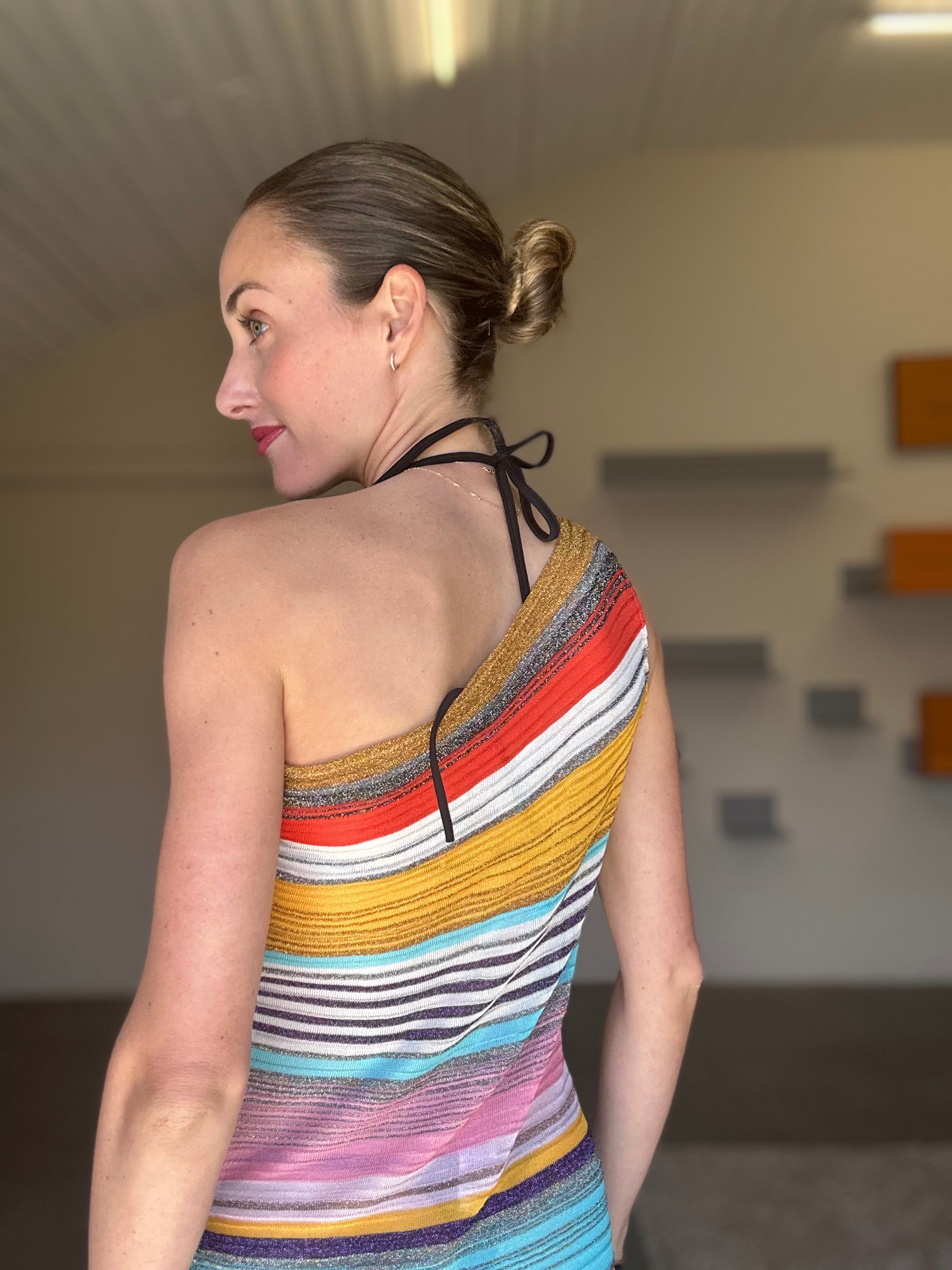 MISSONI One Shoulder Swim Cover Up (S)