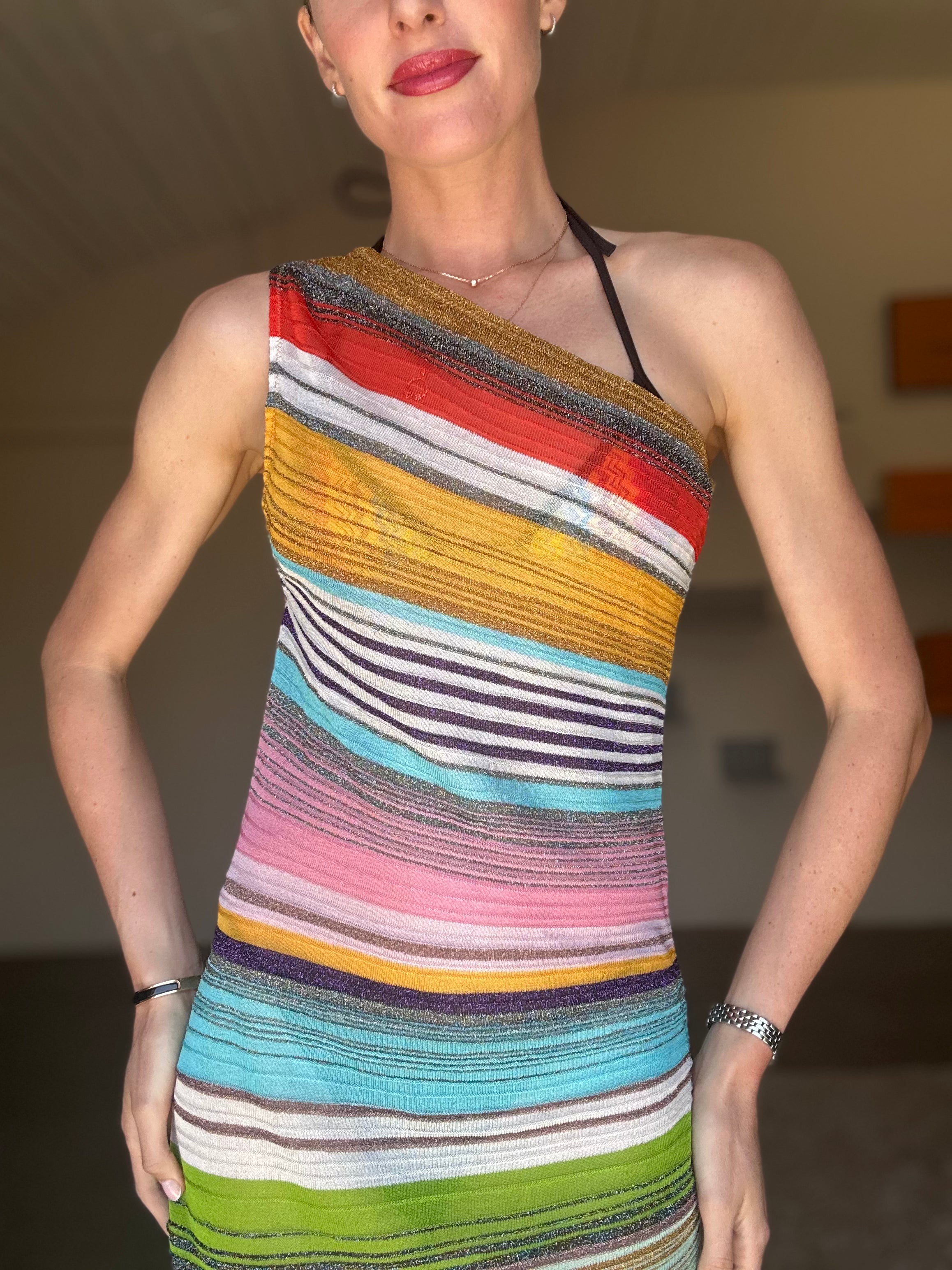 MISSONI One Shoulder Swim Cover Up (S)