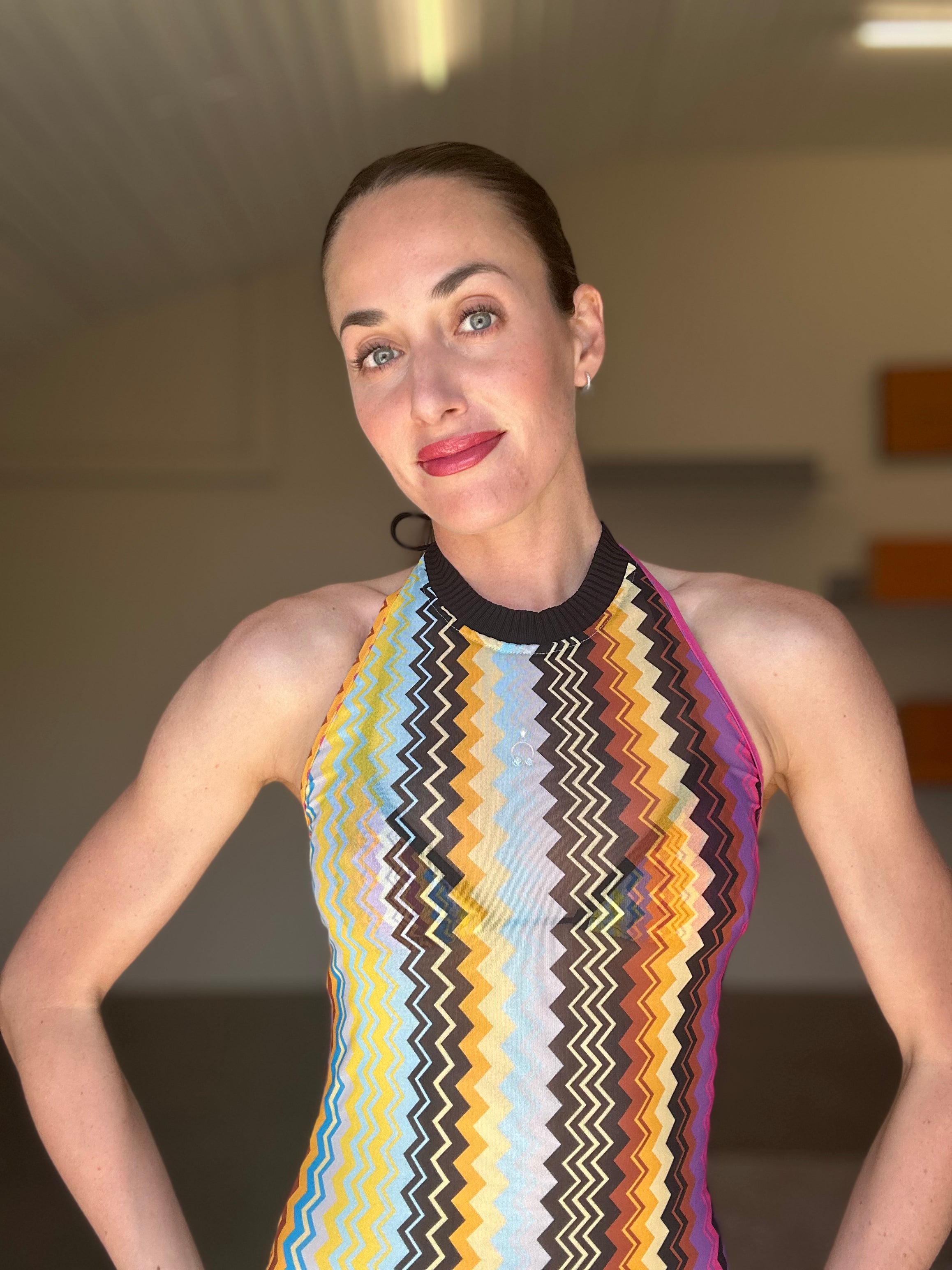 MISSONI Zigzag Tulle Beach Dress (38)