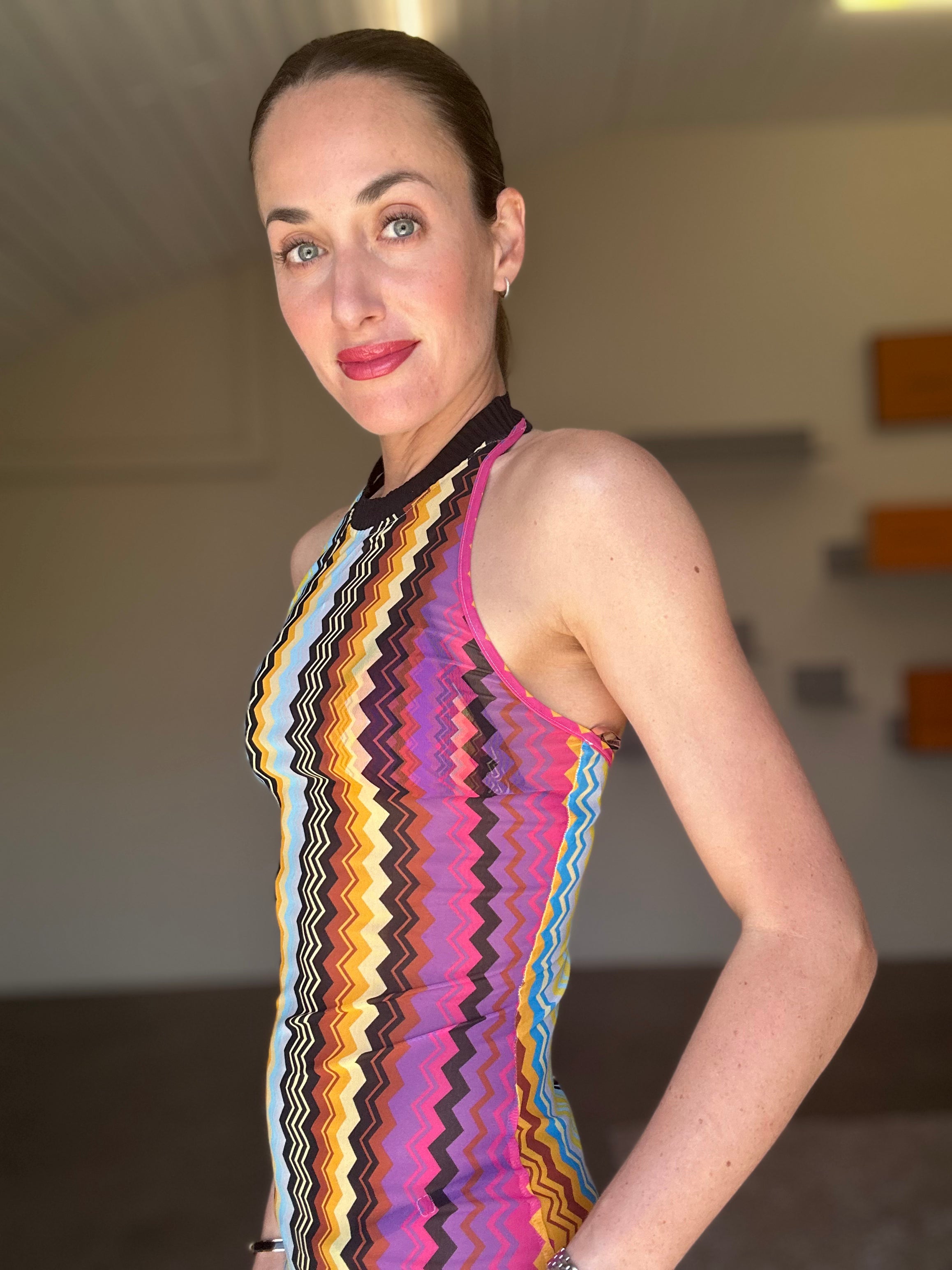 MISSONI Zigzag Tulle Beach Dress (38)