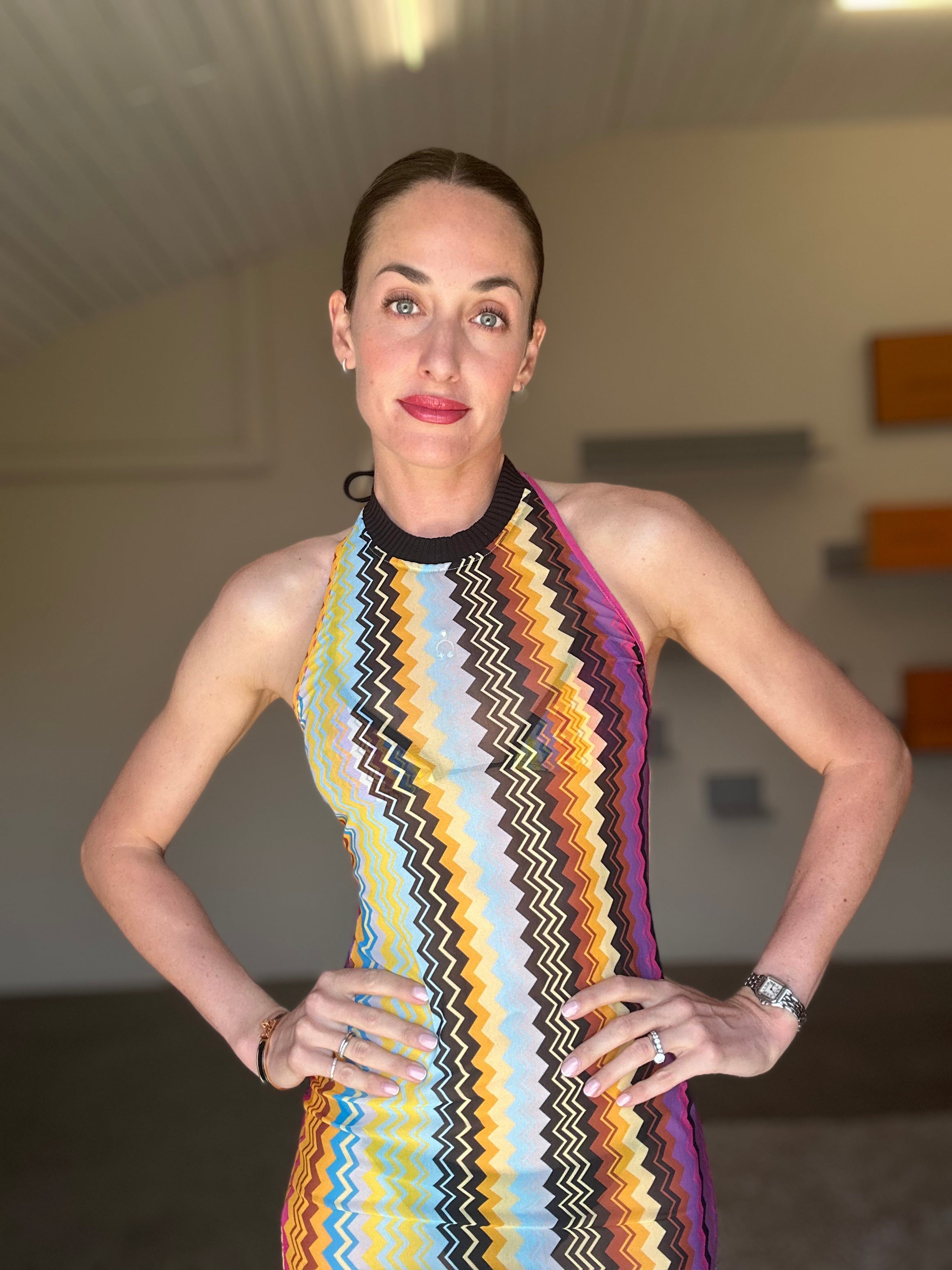 MISSONI Zigzag Tulle Beach Dress (38)