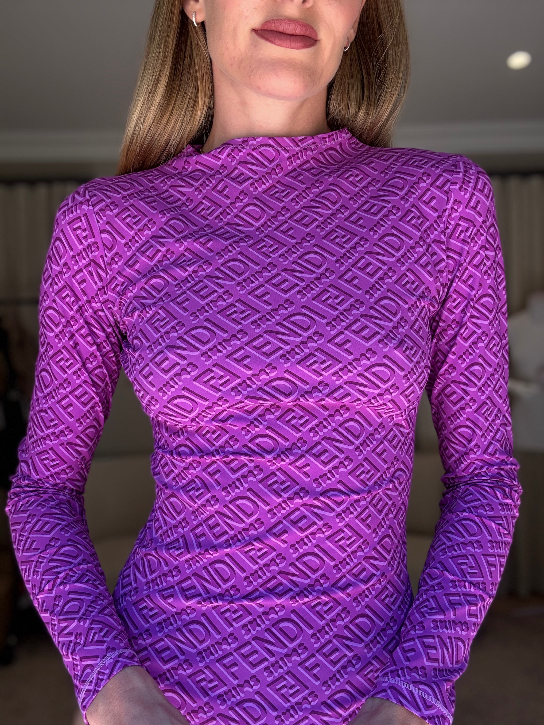 Skims x Fendi Long Sleeve Bodysuit (L)