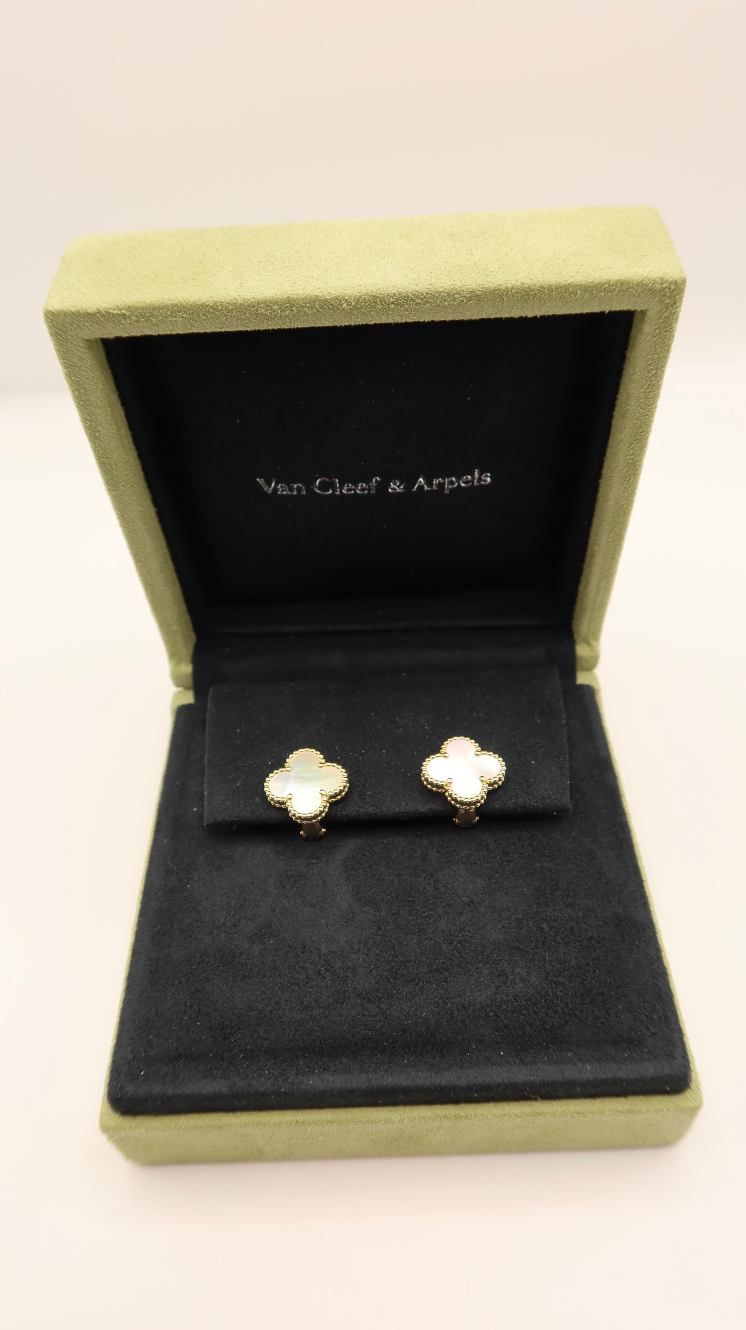 Van Cleef & Arpels MOP Vintage Alhambra Earrings (YG)