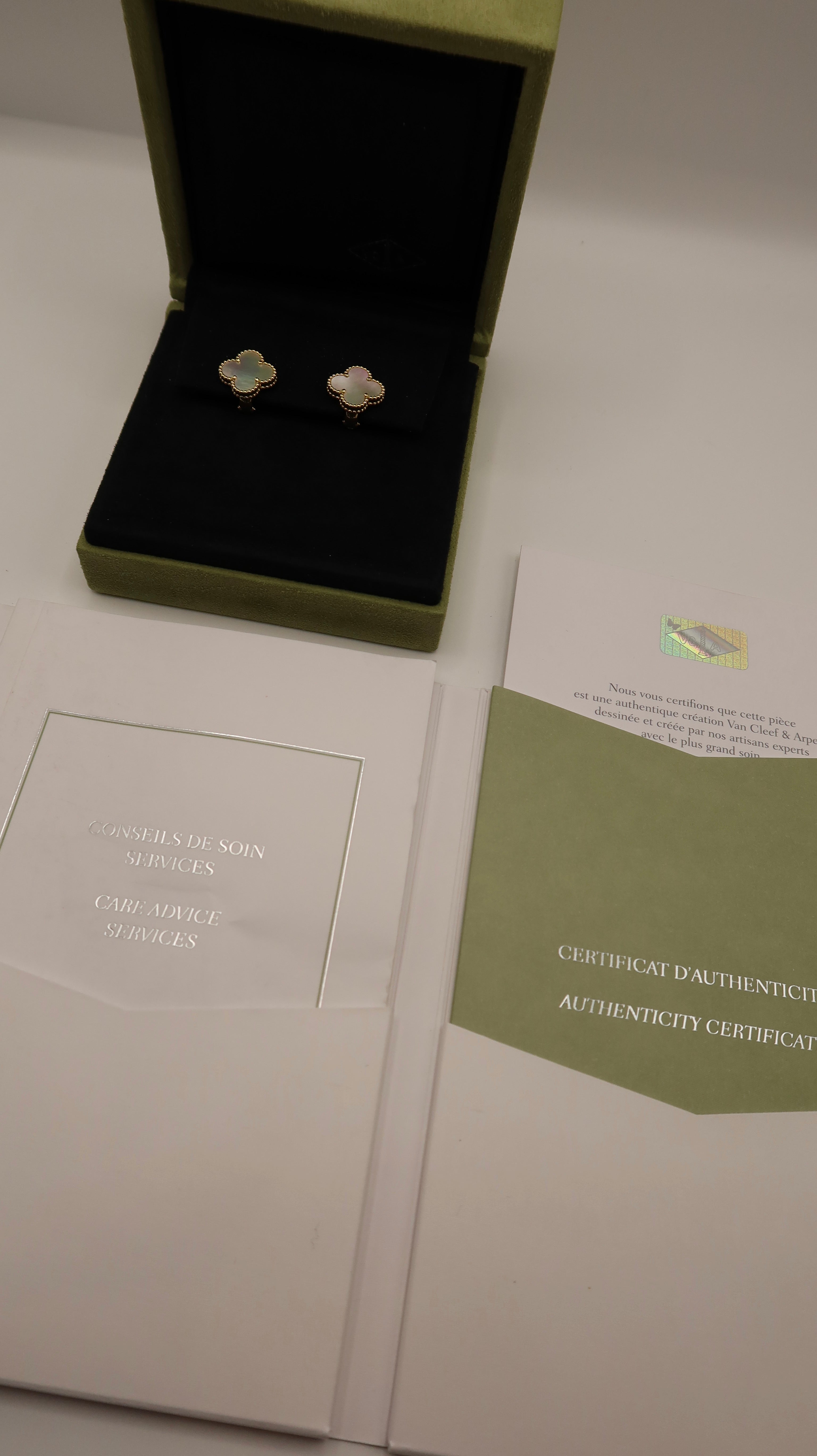 Van Cleef & Arpels MOP Vintage Alhambra Earrings (YG)