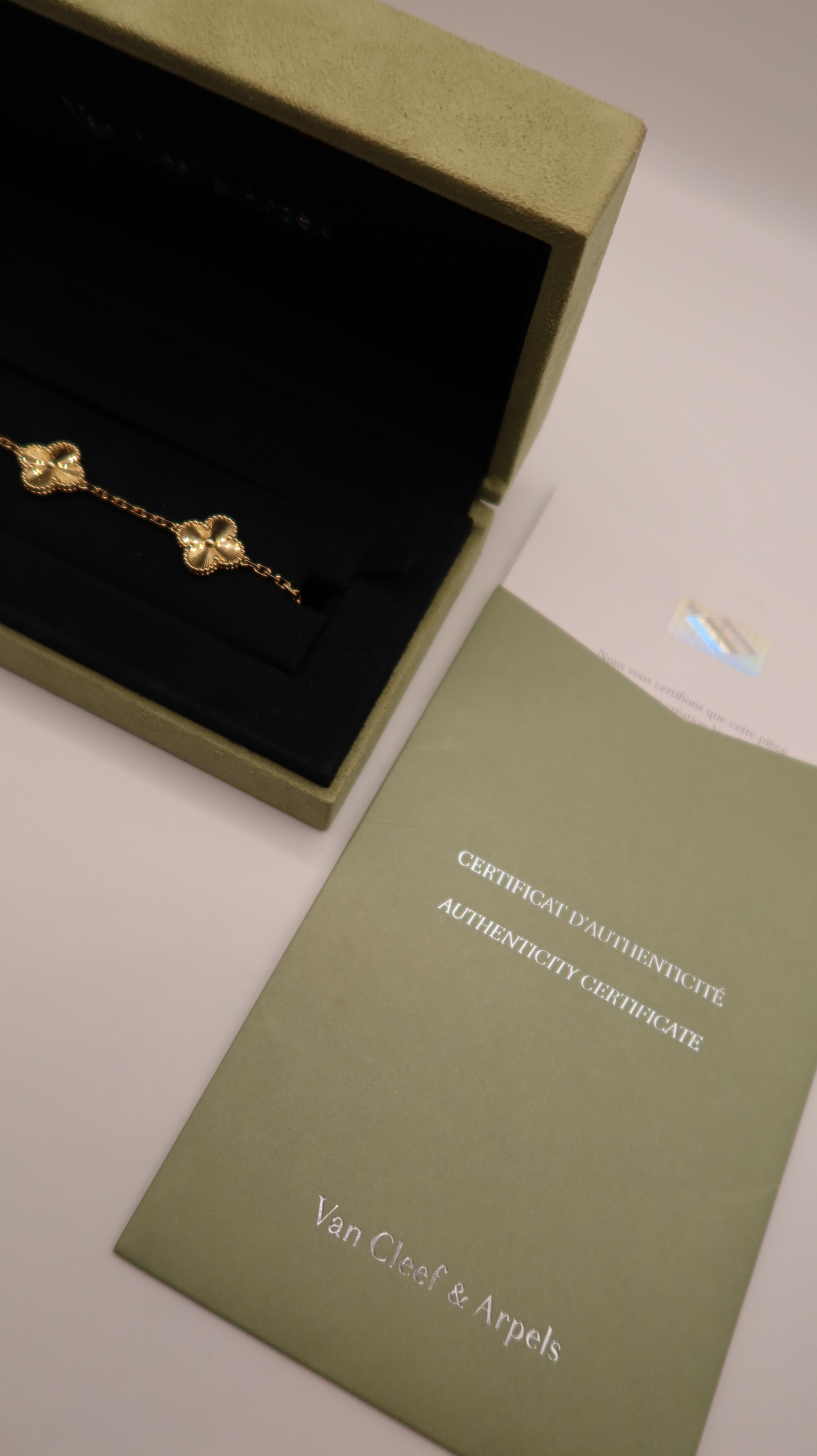 Van Cleef & Arpels Guilloche Vintage Alhambra Bracelet (YG)