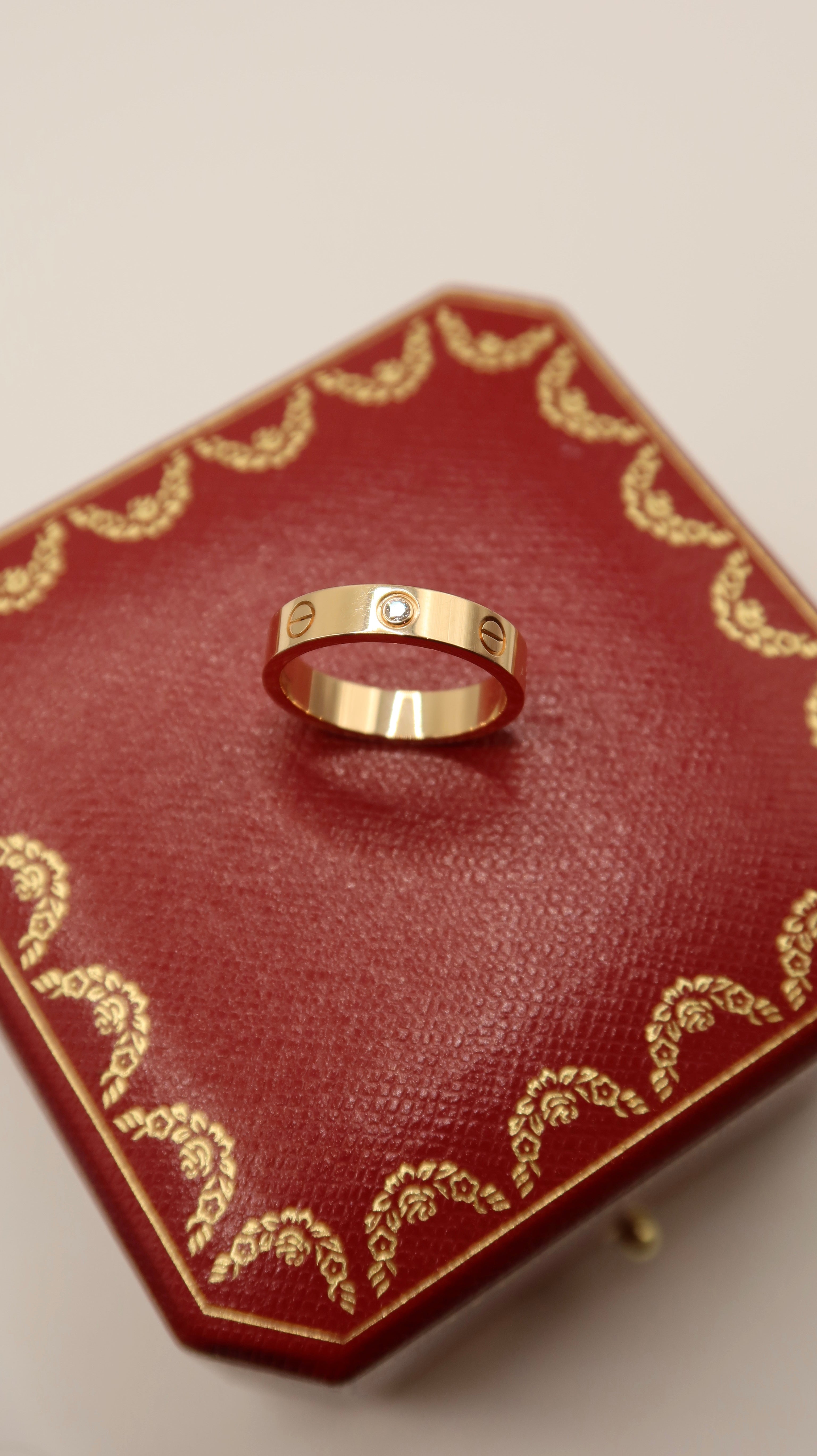 Cartier Mini Love Ring (With Diamond/52/PG)