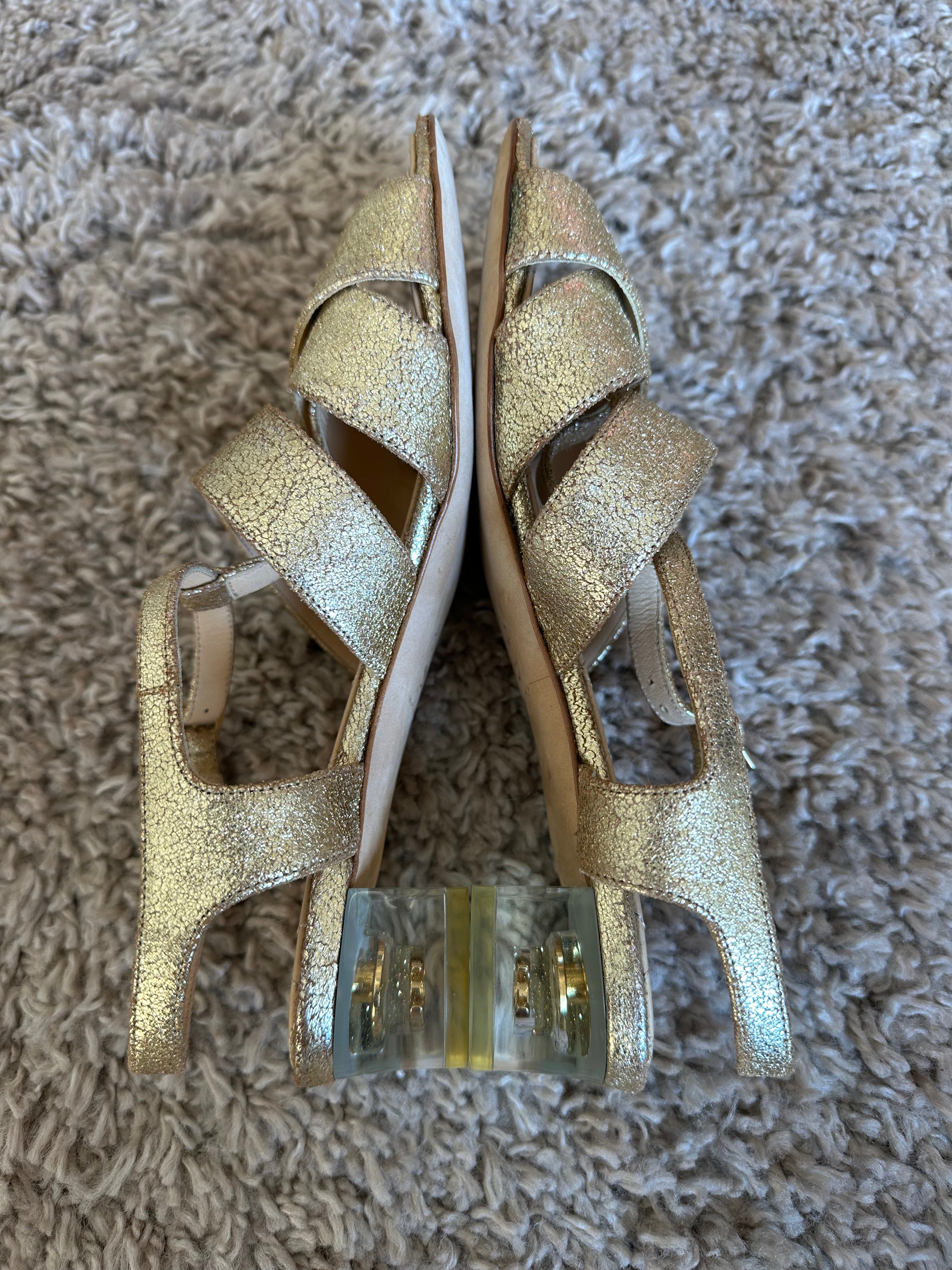 Chanel Metallic Block Heels (EU37)