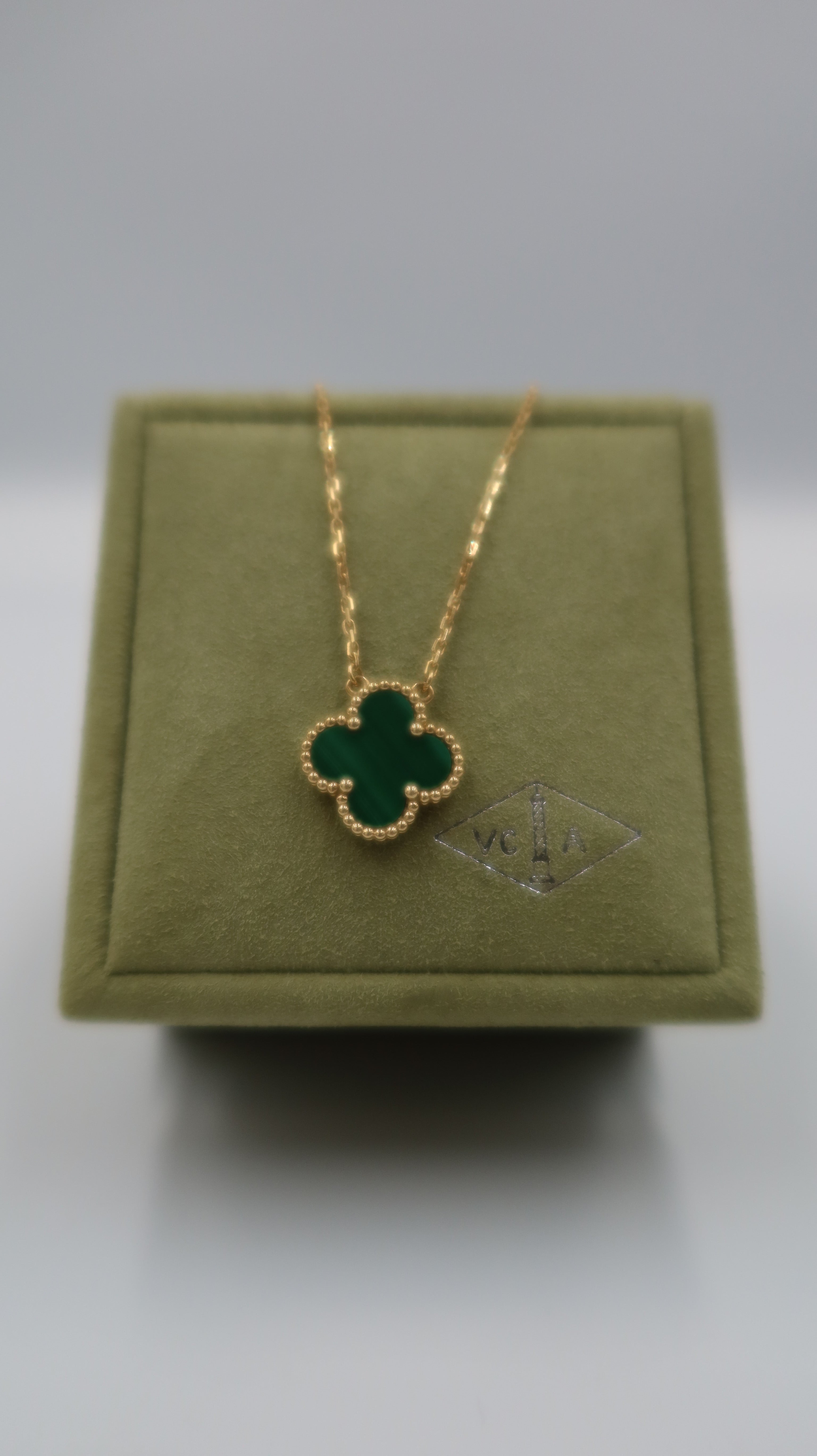 Van Cleef & Arpels Vintage Alhambra Malachite Necklace