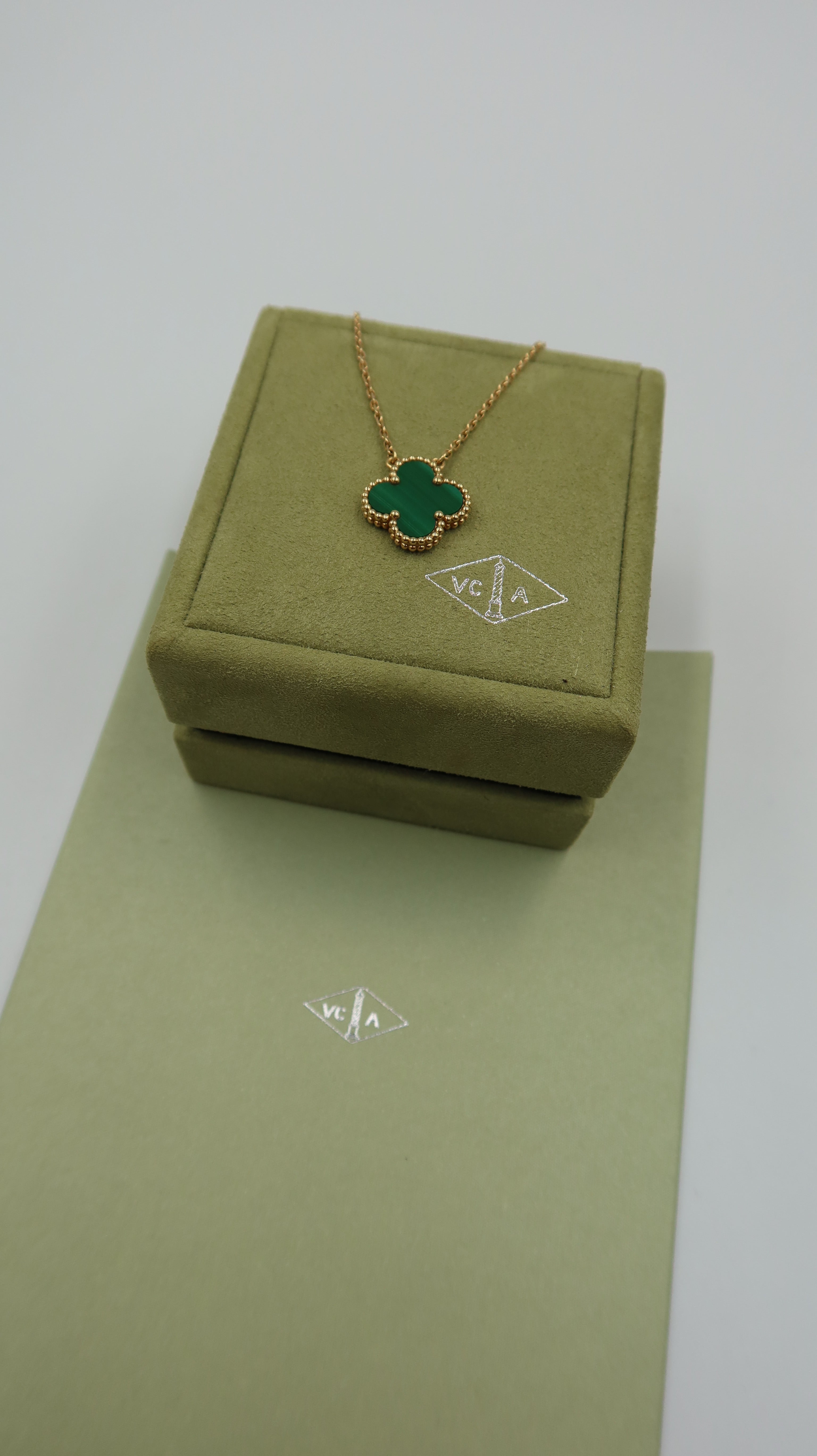 Van Cleef & Arpels Vintage Alhambra Malachite Necklace