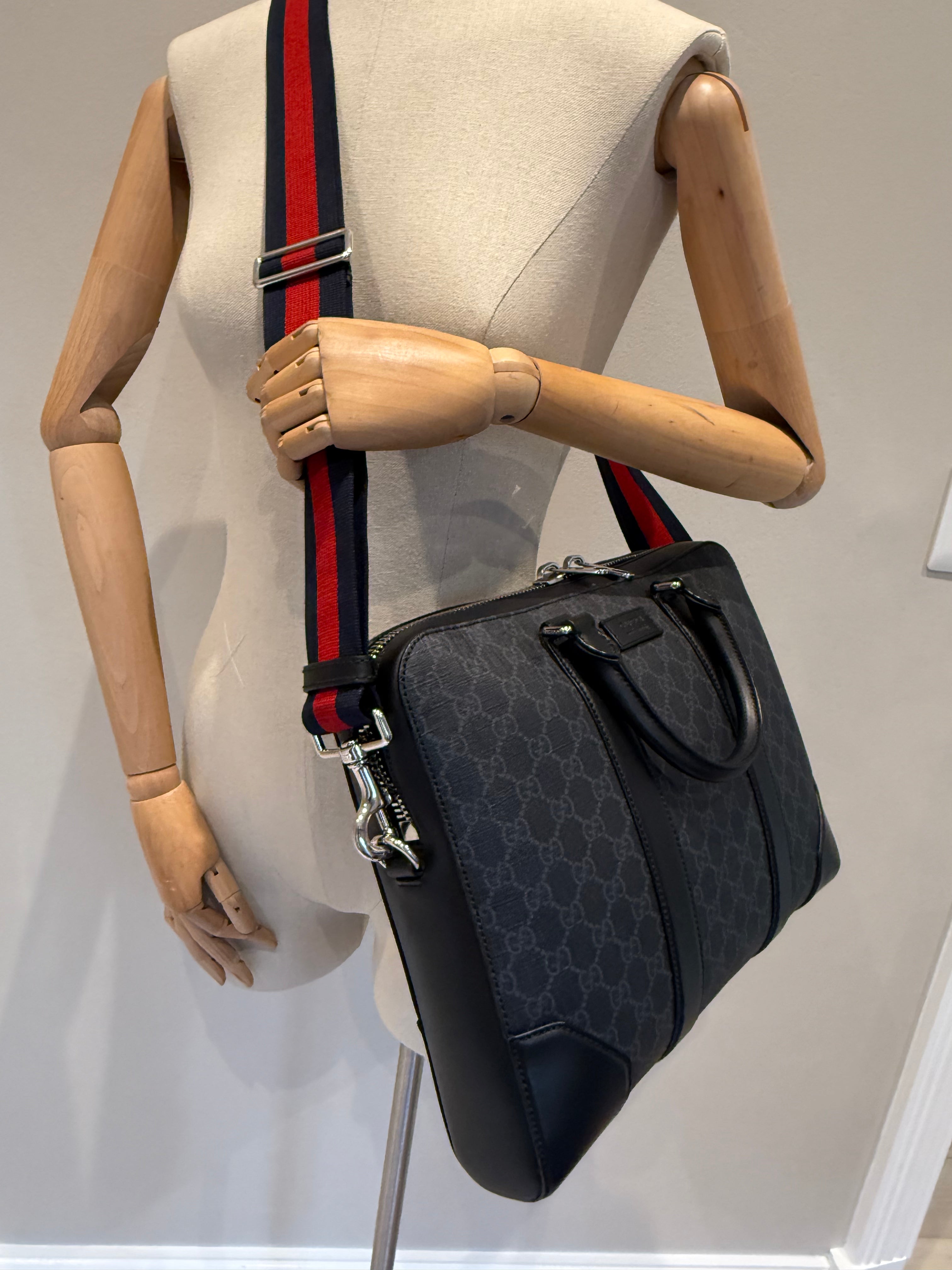 Gucci Supreme Black Briefcase *Full Set*