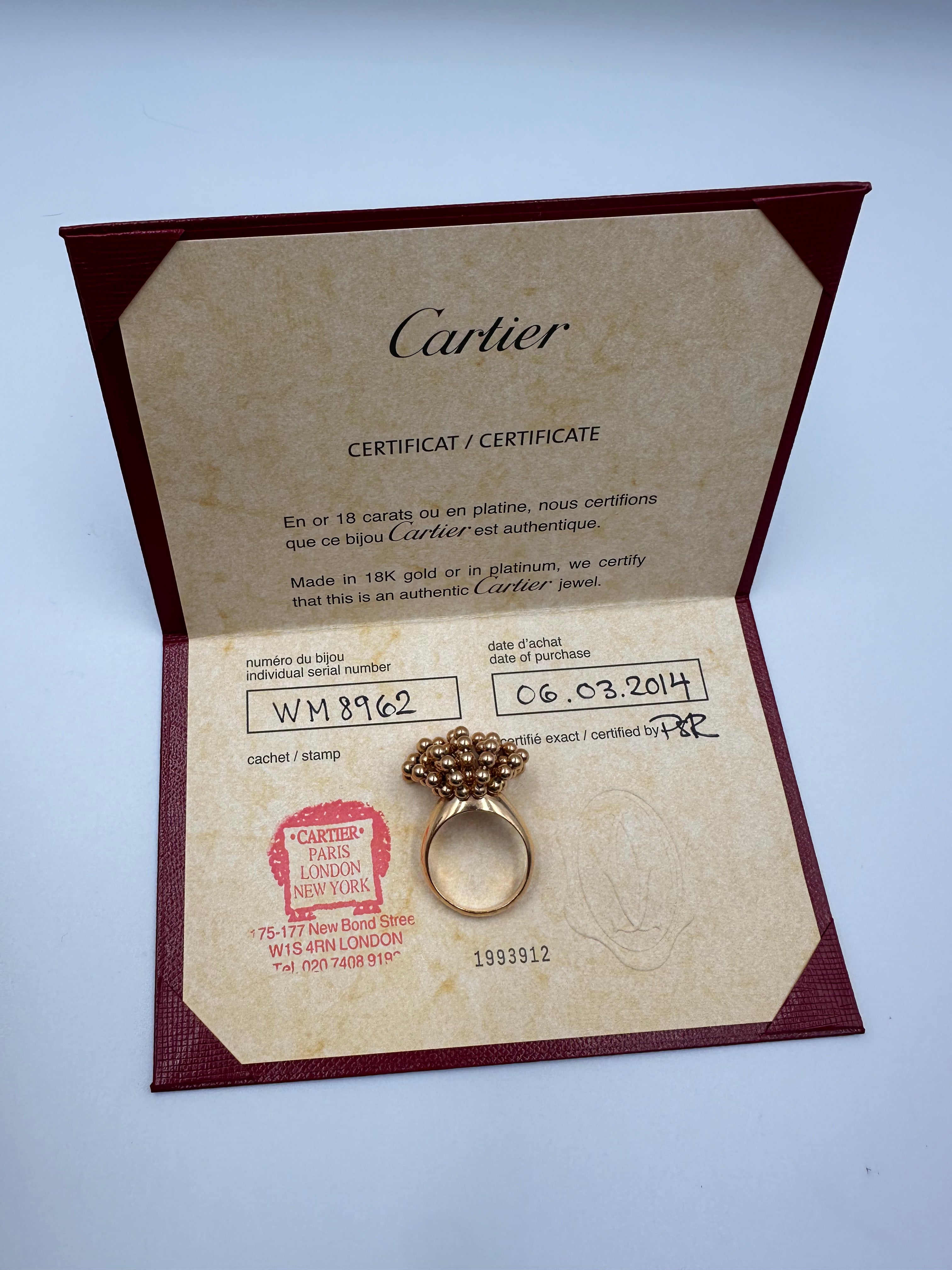 Cartier Paris Nouvelle Vague 18K YG Ring (50)