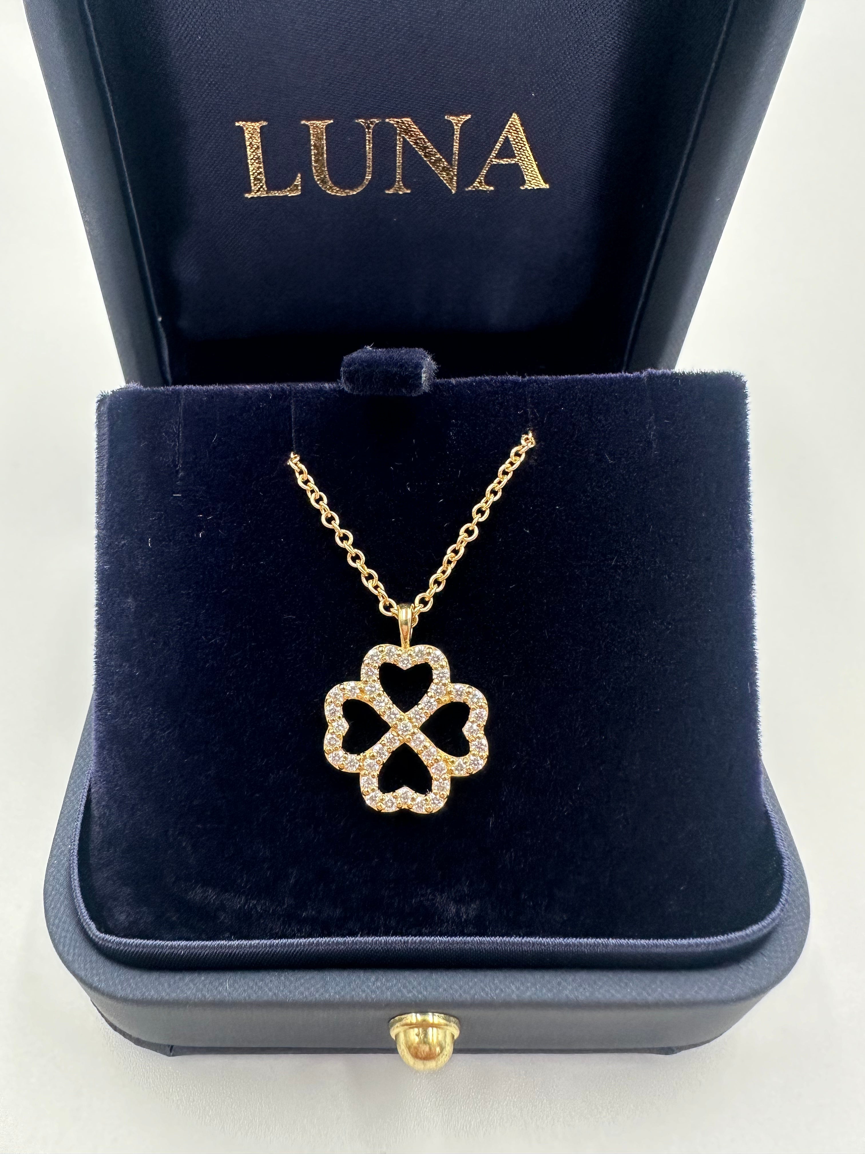 Luna 18ct Diamond Quattro Cuori Pendant