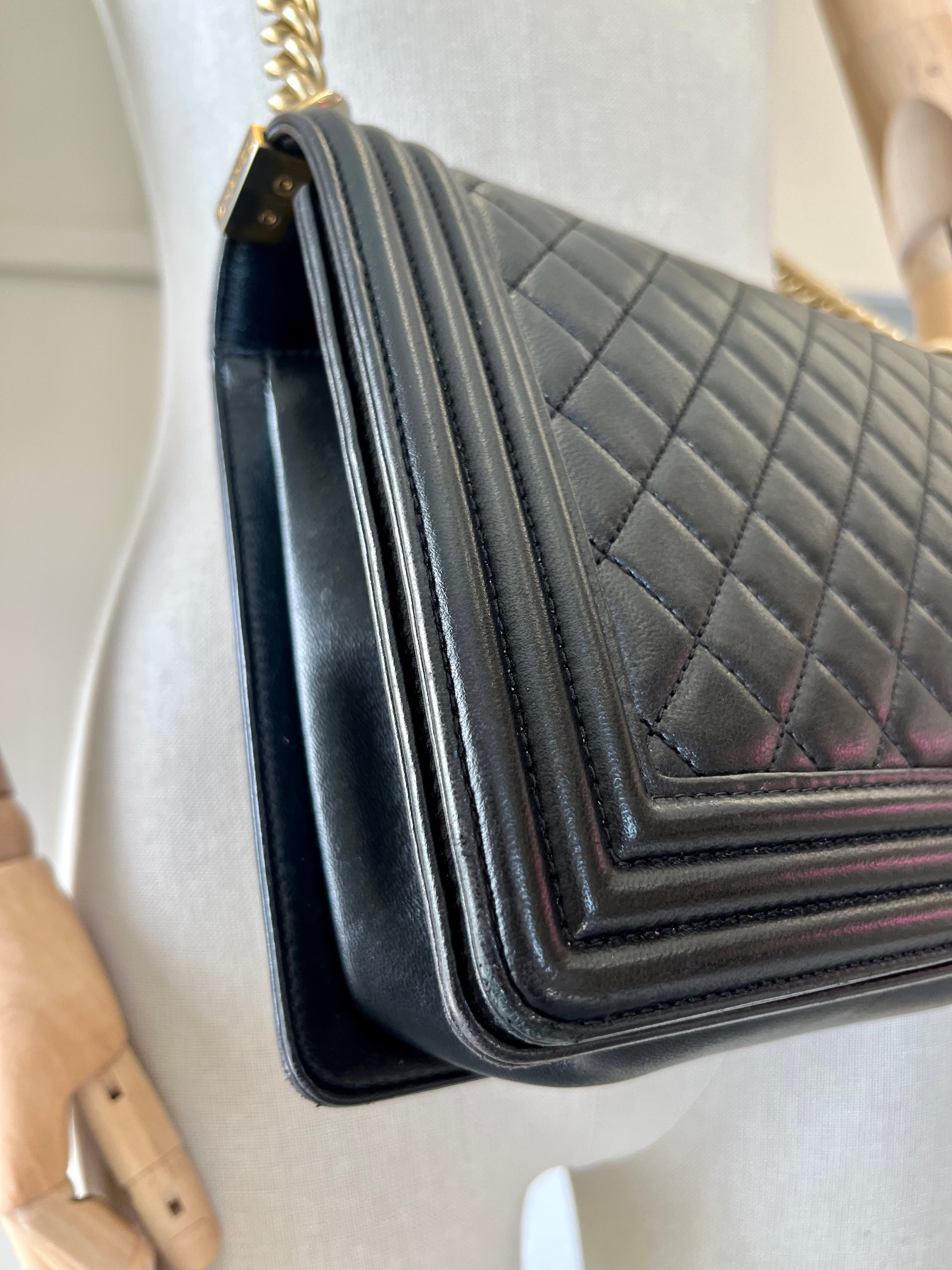 Chanel Metallic Calfskin Large Boy Bag (SHF-23341) – LuxeDH